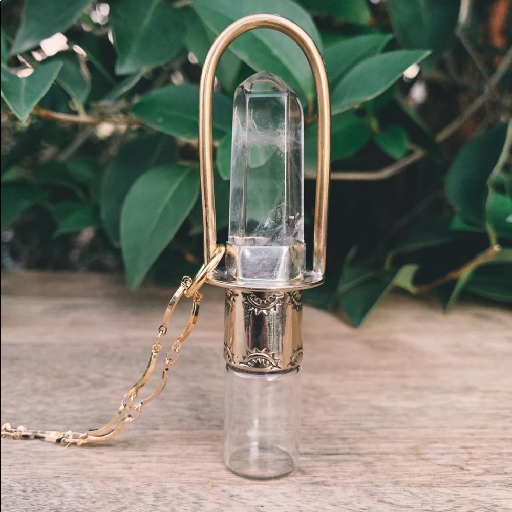 Roadkill Gems Classic Stamped Brass Rollerball Necklace with 30in Chain